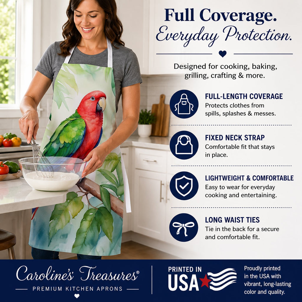 Eclectus Parrot Apron Cooking Kitchen Server Baking Crafts Gardening for Adult Women Men, Unisex, Large, Multicolor