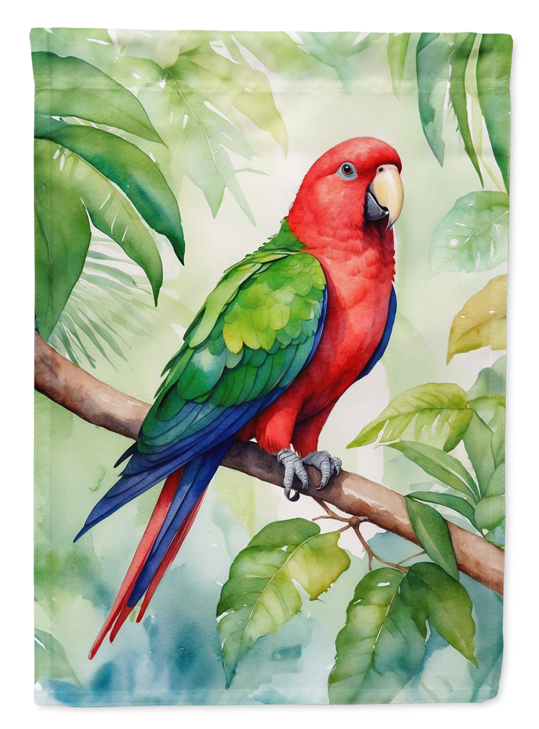 Eclectus Parrot House Flag 28x40 Porch Sleeve Pole Decorative Outside Yard Banner Artwork Wall Hanging, Polyester