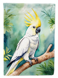 Sulphurcrested Cockatoo House Flag 28x40 Porch Sleeve Pole Decorative Outside Yard Banner Artwork Wall Hanging, Polyester