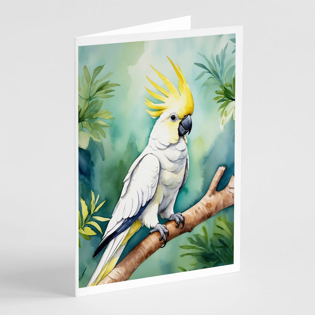 Sulphurcrested Cockatoo Greeting Cards Pack of 8 Blank Cards with Envelopes Whimsical A7 Size 5x7