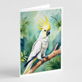 Sulphurcrested Cockatoo Greeting Cards Pack of 8 Blank Cards with Envelopes Whimsical A7 Size 5x7