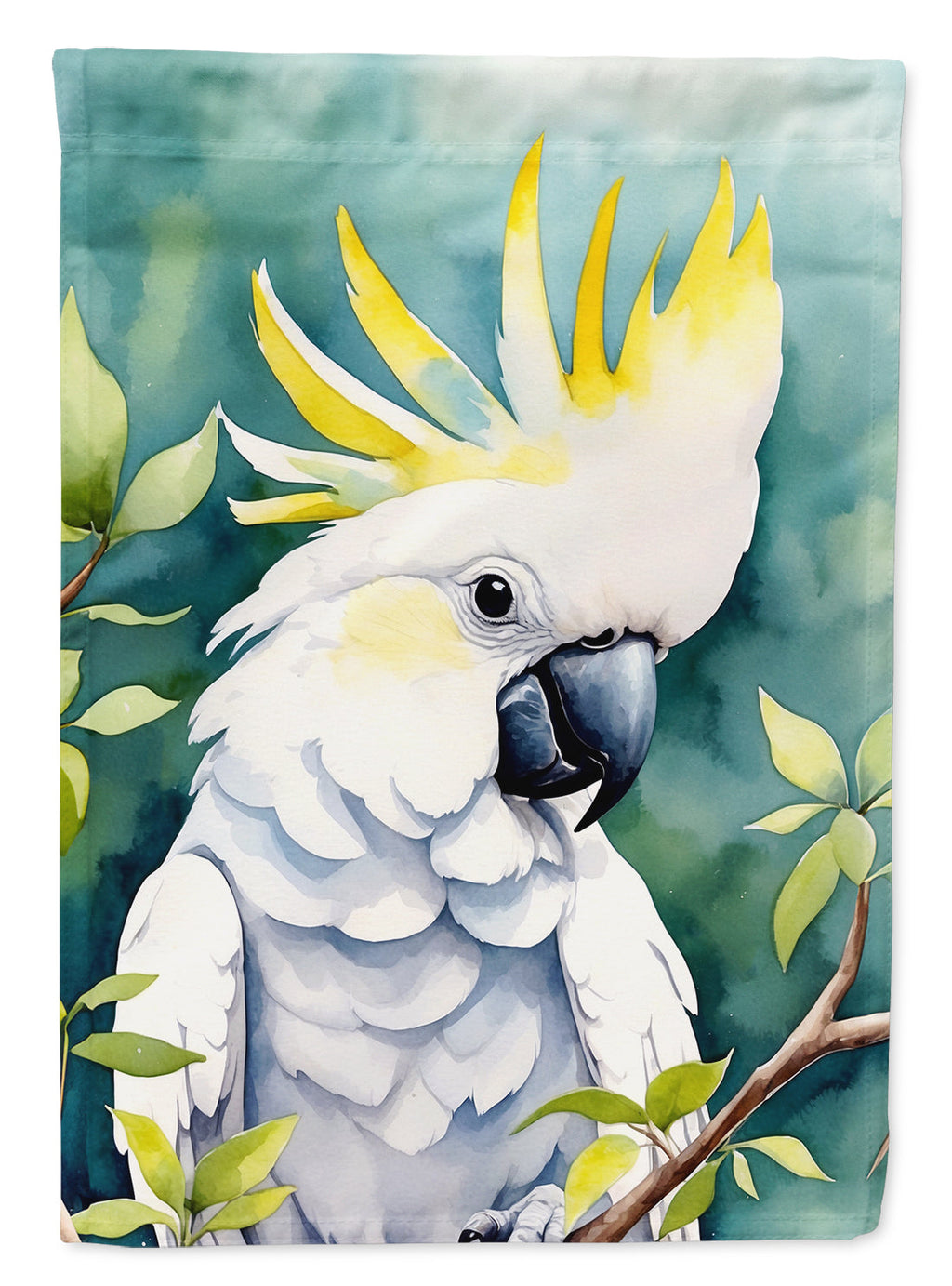 Sulphurcrested Cockatoo House Flag 28x40 Porch Sleeve Pole Decorative Outside Yard Banner Artwork Wall Hanging, Polyester