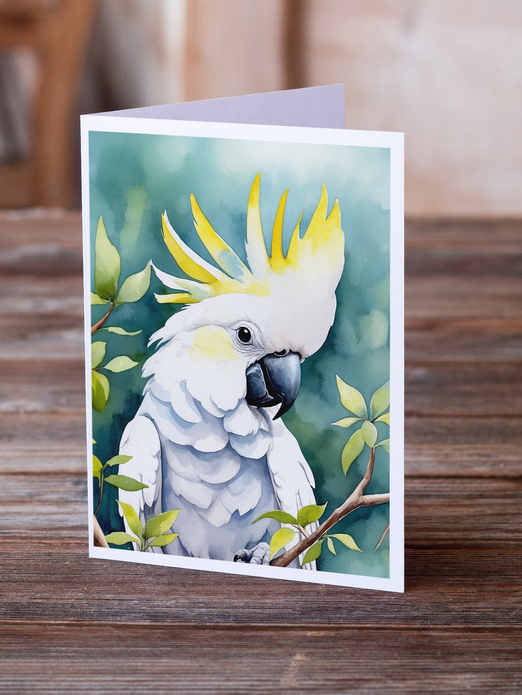 Sulphurcrested Cockatoo Greeting Cards Pack of 8 Blank Cards with Envelopes Whimsical A7 Size 5x7