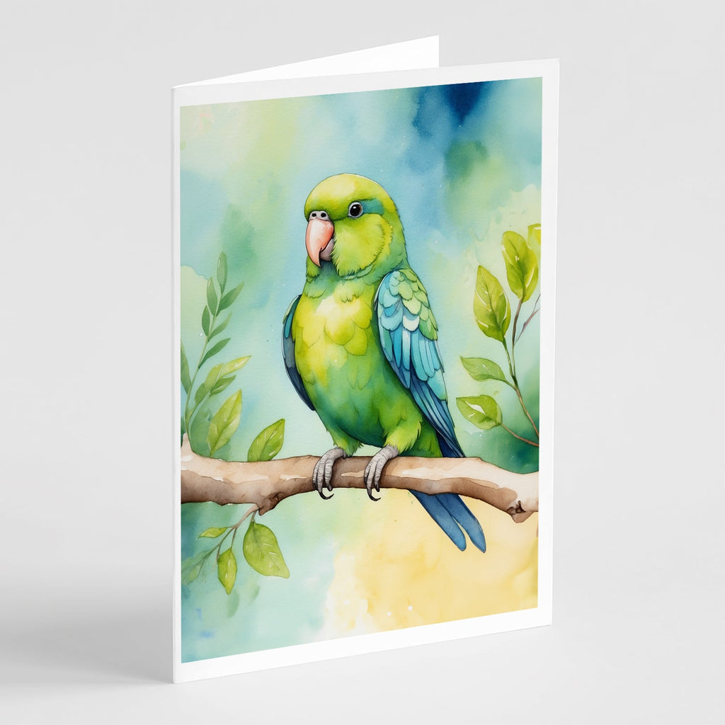 Parrotlet Greeting Cards Pack of 8 Blank Cards with Envelopes Whimsical A7 Size 5x7