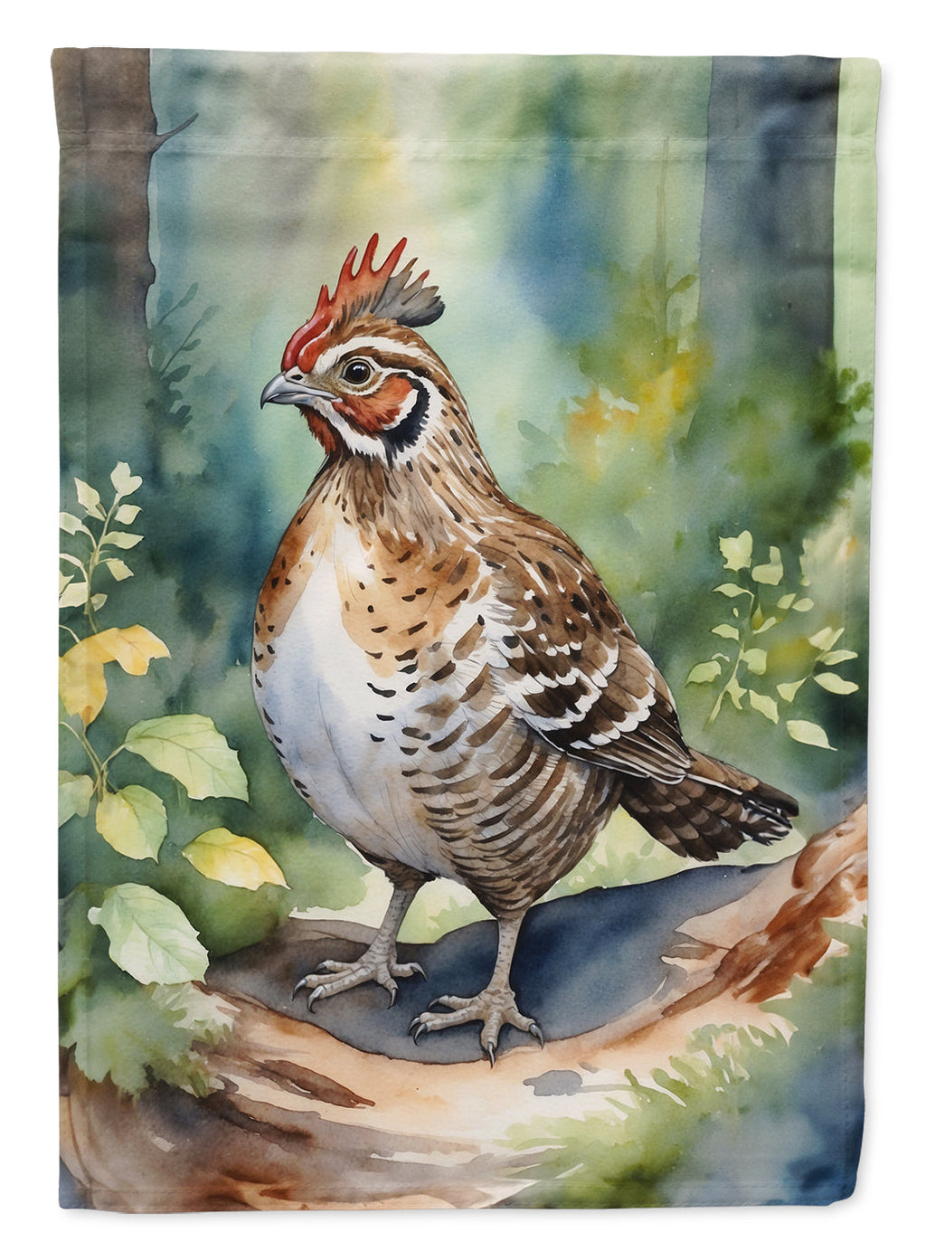 Pennsylvania Ruffed Grouse House Flag 28x40 Porch Sleeve Pole Decorative Outside Yard Banner Artwork Wall Hanging, Polyester