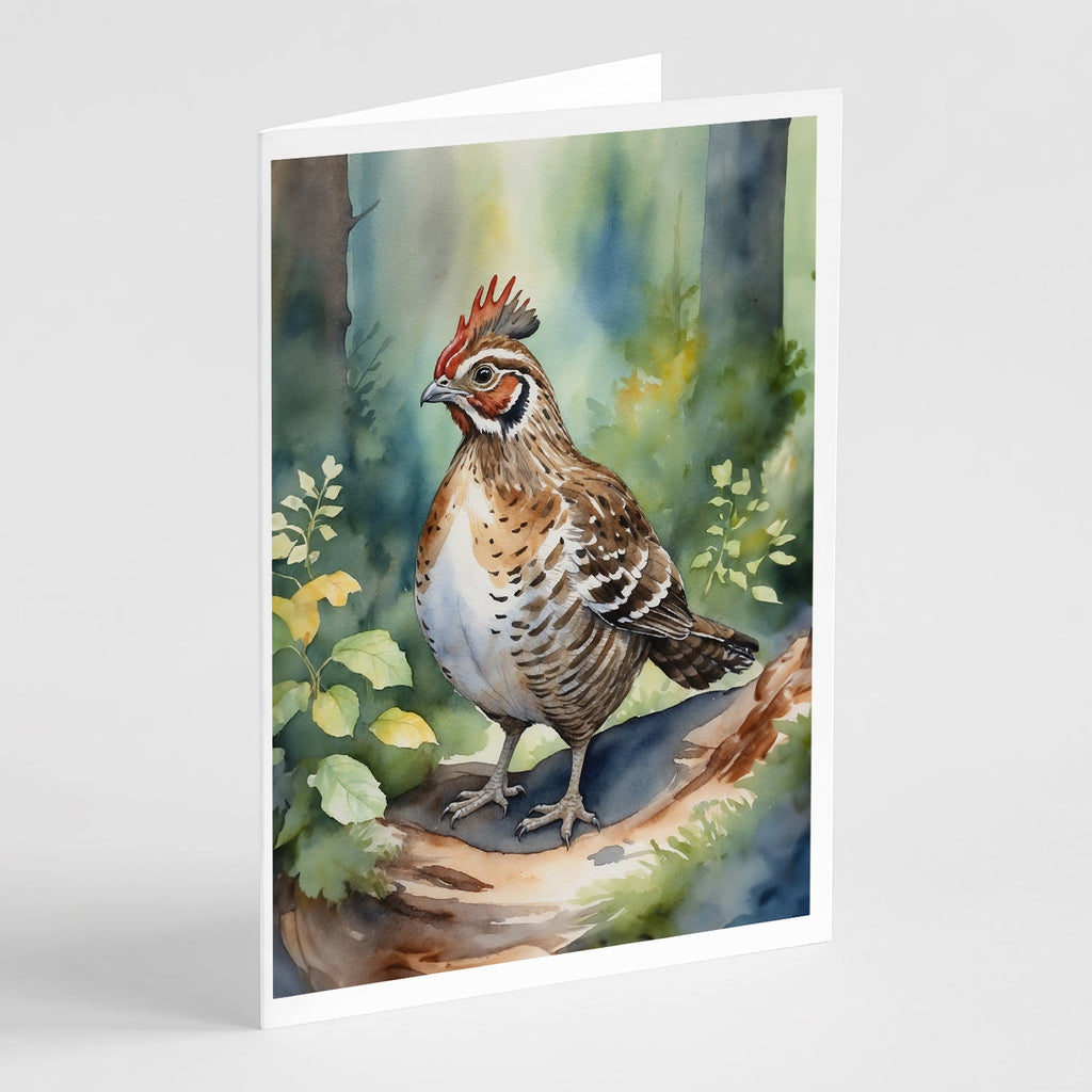 Pennsylvania Ruffed Grouse Greeting Cards Pack of 8 Blank Cards with Envelopes Whimsical A7 Size 5x7