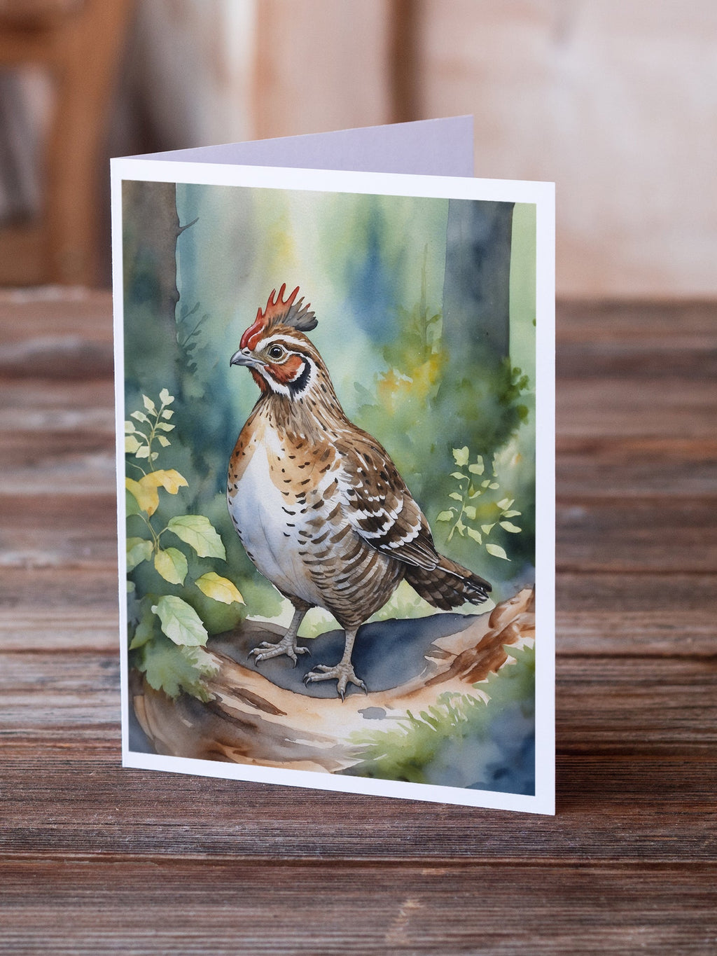Pennsylvania Ruffed Grouse Greeting Cards Pack of 8 Blank Cards with Envelopes Whimsical A7 Size 5x7