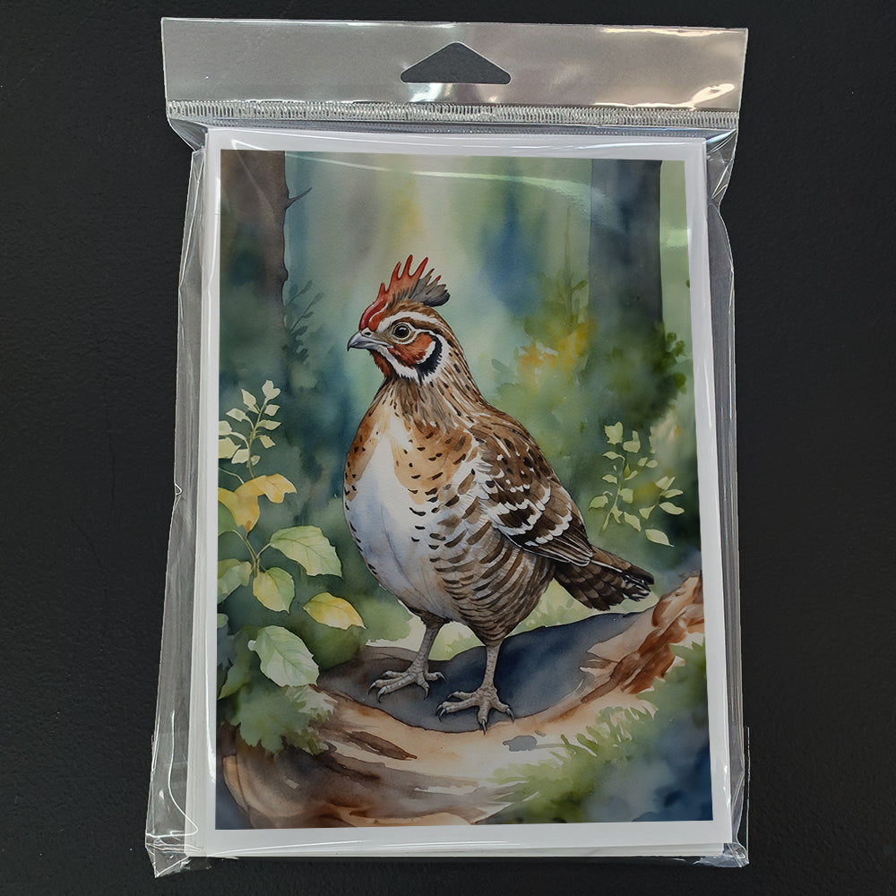 Pennsylvania Ruffed Grouse Greeting Cards Pack of 8 Blank Cards with Envelopes Whimsical A7 Size 5x7