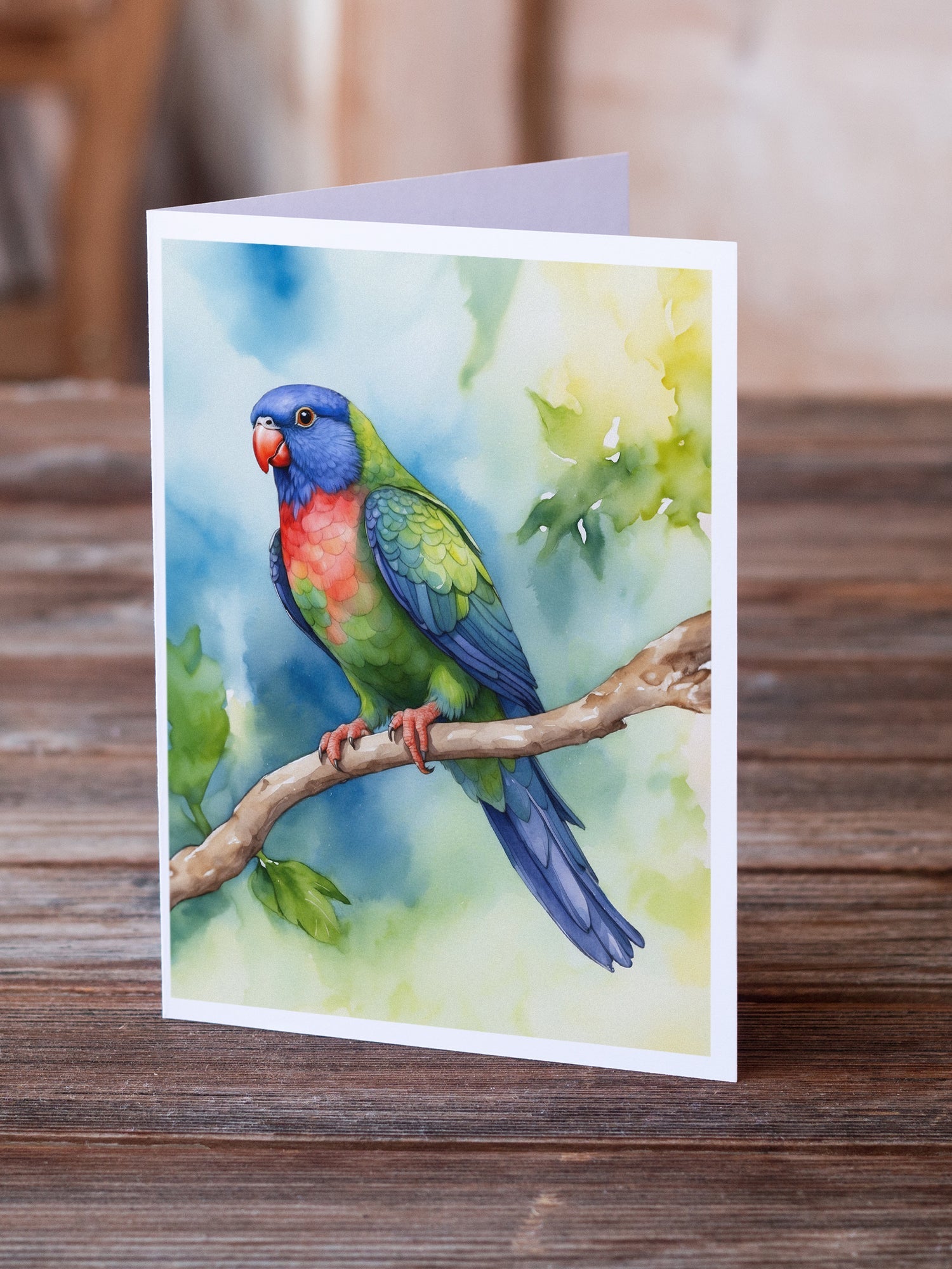 Pionus Greeting Cards Pack of 8 Blank Cards with Envelopes Whimsical A7 Size 5x7