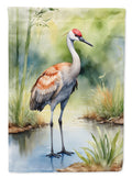 Sandhill Crane House Flag 28x40 Porch Sleeve Pole Decorative Outside Yard Banner Artwork Wall Hanging, Polyester