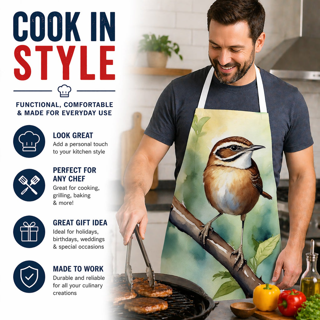South Carolina Wren Apron Cooking Kitchen Server Baking Crafts Gardening for Adult Women Men, Unisex, Large, Multicolor