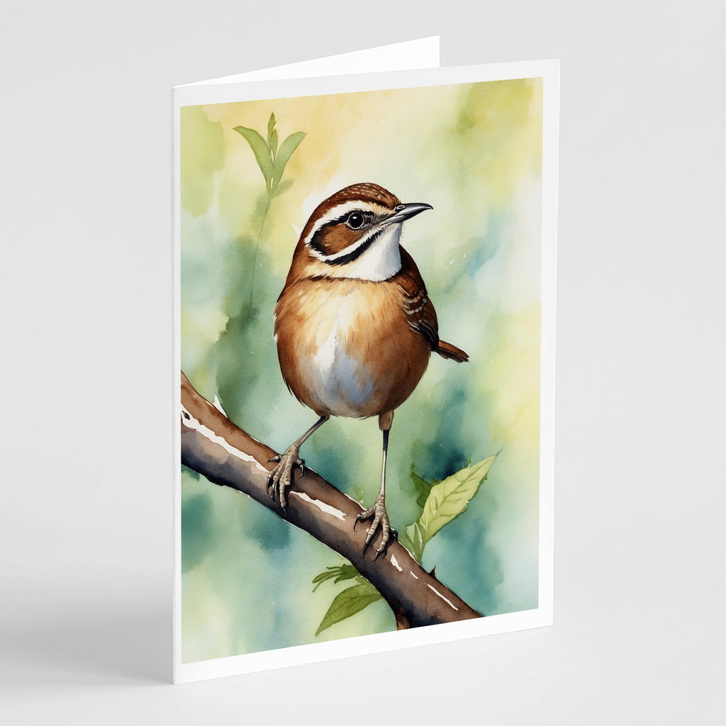 South Carolina Wren Greeting Cards Pack of 8 Blank Cards with Envelopes Whimsical A7 Size 5x7