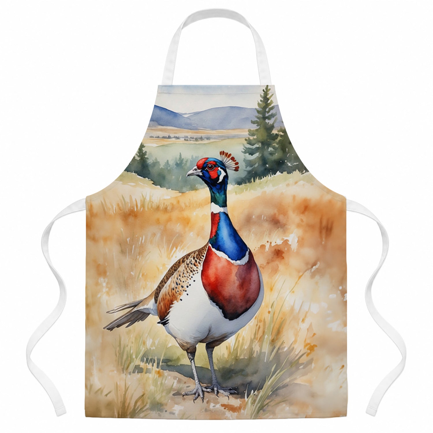 South Dakota Ringnecked Pheasant Apron Cooking Kitchen Server Baking Crafts Gardening for Adult Women Men, Unisex, Large, Multicolor