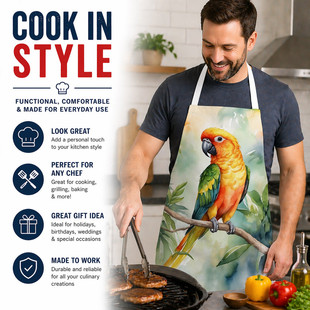 Sun Conure Apron Cooking Kitchen Server Baking Crafts Gardening for Adult Women Men, Unisex, Large, Multicolor