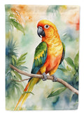 Sun Conure House Flag 28x40 Porch Sleeve Pole Decorative Outside Yard Banner Artwork Wall Hanging, Polyester