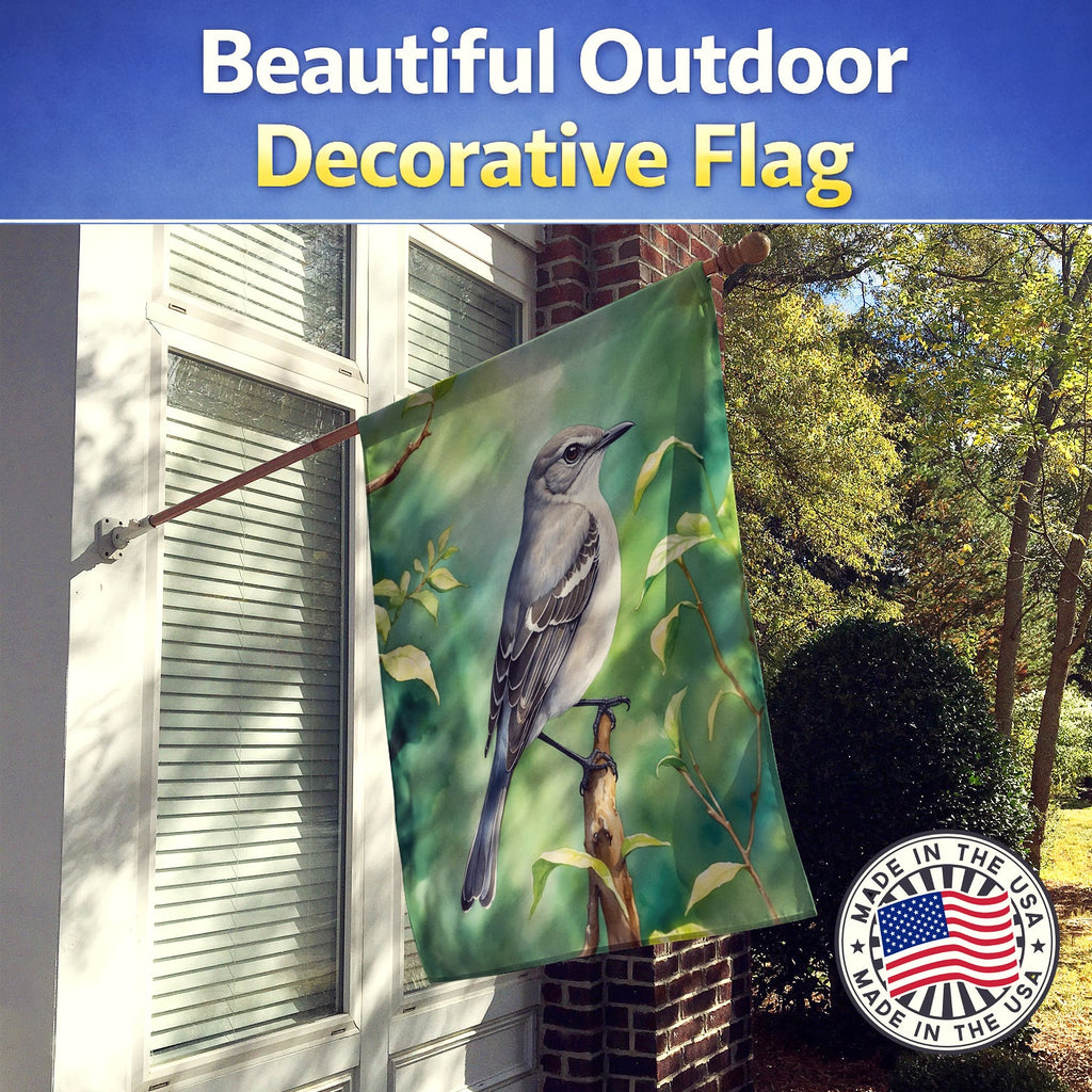 Tennessee Northern Mockingbird House Flag 28x40 Porch Sleeve Pole Decorative Outside Yard Banner Artwork Wall Hanging, Polyester