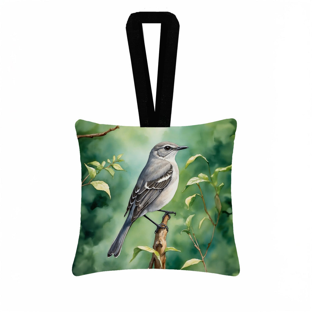 Tennessee Northern Mockingbird Hanging Square Fabric Ornament 3.5 × 3.5 Decorative Door-Knob & Tree Hanger, Soft Fabric