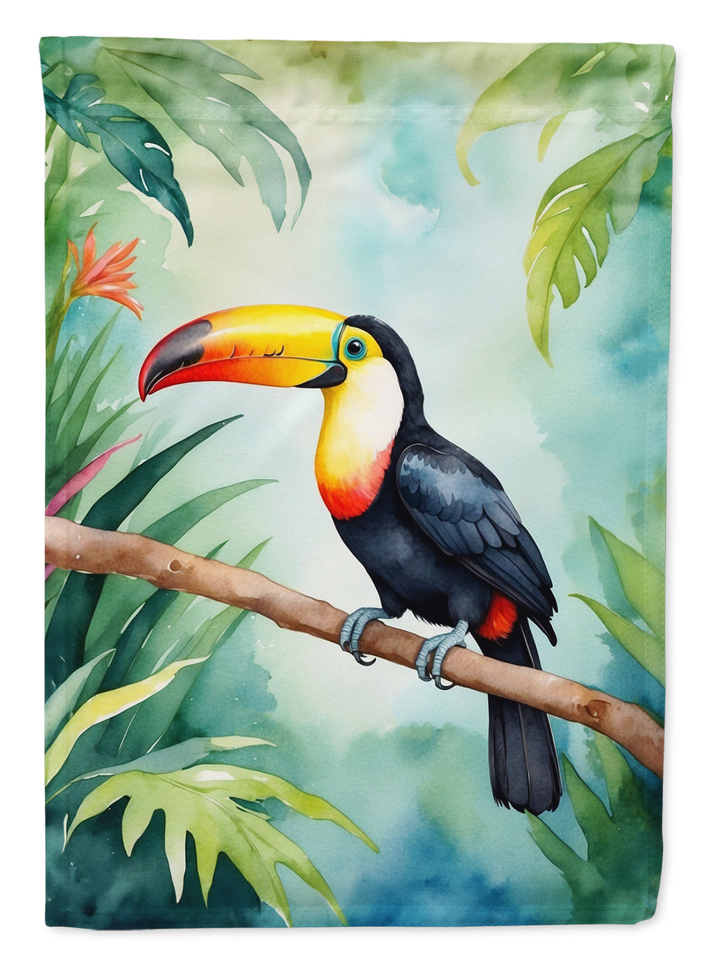 Toucan House Flag 28x40 Porch Sleeve Pole Decorative Outside Yard Banner Artwork Wall Hanging, Polyester