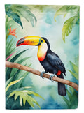 Toucan House Flag 28x40 Porch Sleeve Pole Decorative Outside Yard Banner Artwork Wall Hanging, Polyester
