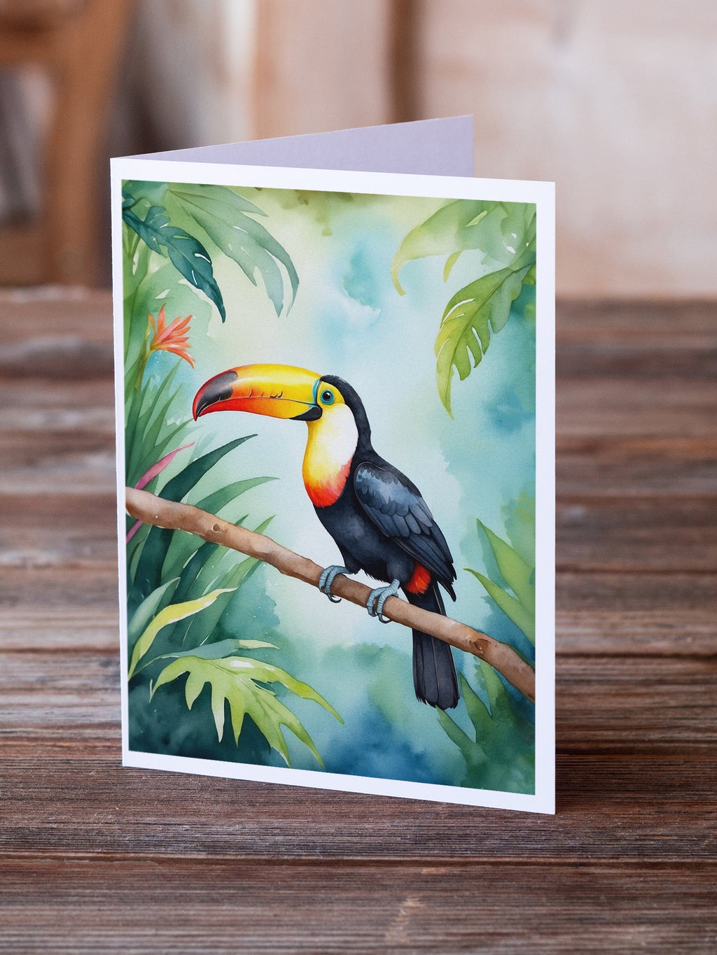 Toucan Greeting Cards Pack of 8 Blank Cards with Envelopes Whimsical A7 Size 5x7