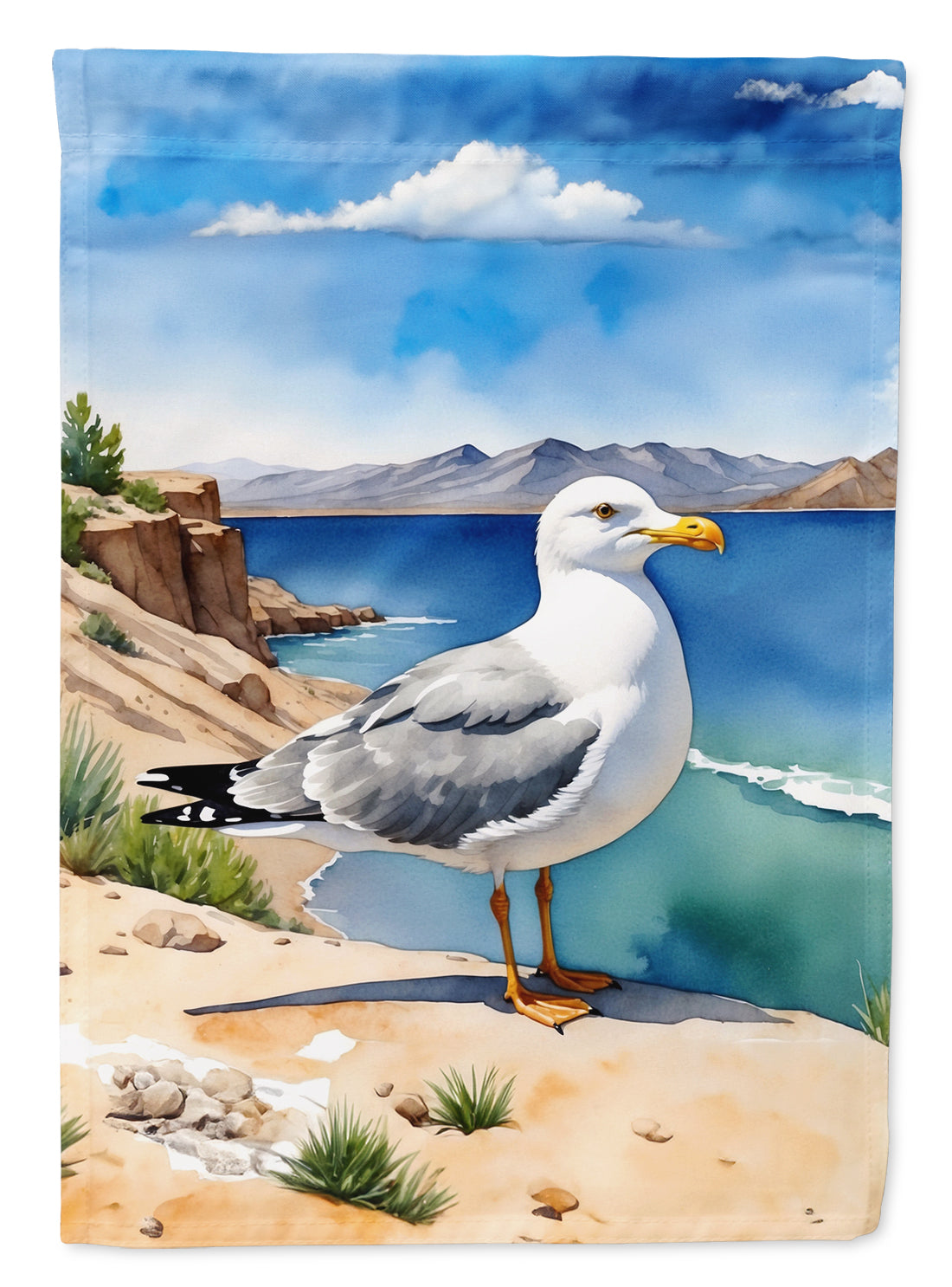 Utah California Gull House Flag 28x40 Porch Sleeve Pole Decorative Outside Yard Banner Artwork Wall Hanging, Polyester
