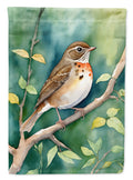 Vermont Hermit Thrush House Flag 28x40 Porch Sleeve Pole Decorative Outside Yard Banner Artwork Wall Hanging, Polyester