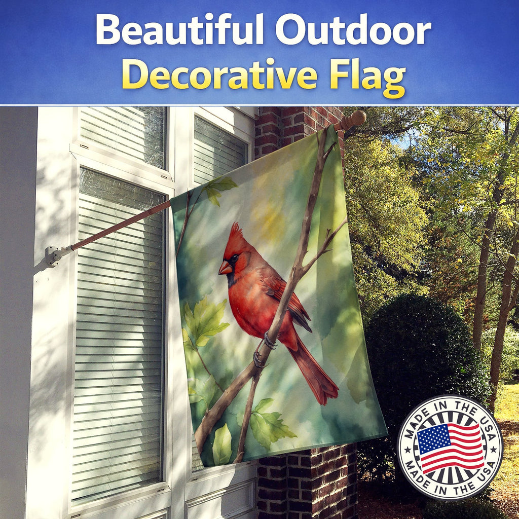 West Virginia Northern CardInal House Flag 28x40 Porch Sleeve Pole Decorative Outside Yard Banner Artwork Wall Hanging, Polyester