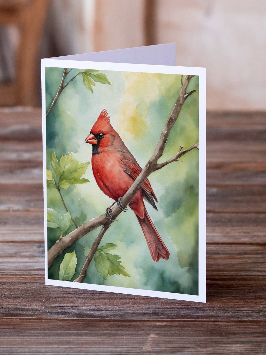 West Virginia Northern CardInal Greeting Cards Pack of 8 Blank Cards with Envelopes Whimsical A7 Size 5x7