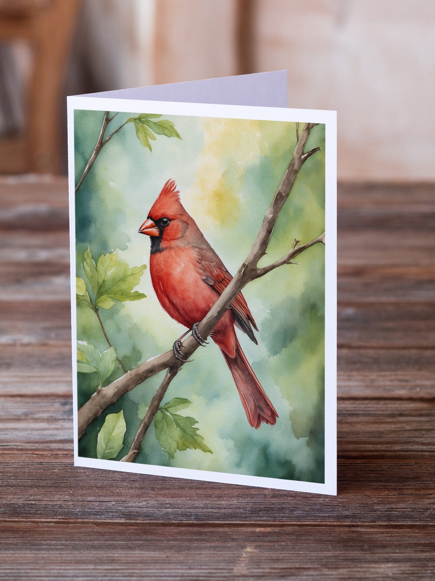 West Virginia Northern CardInal Greeting Cards Pack of 8 Blank Cards with Envelopes Whimsical A7 Size 5x7