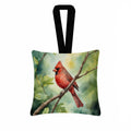 West Virginia Northern CardInal Hanging Square Fabric Ornament 3.5 × 3.5 Decorative Door-Knob & Tree Hanger, Soft Fabric