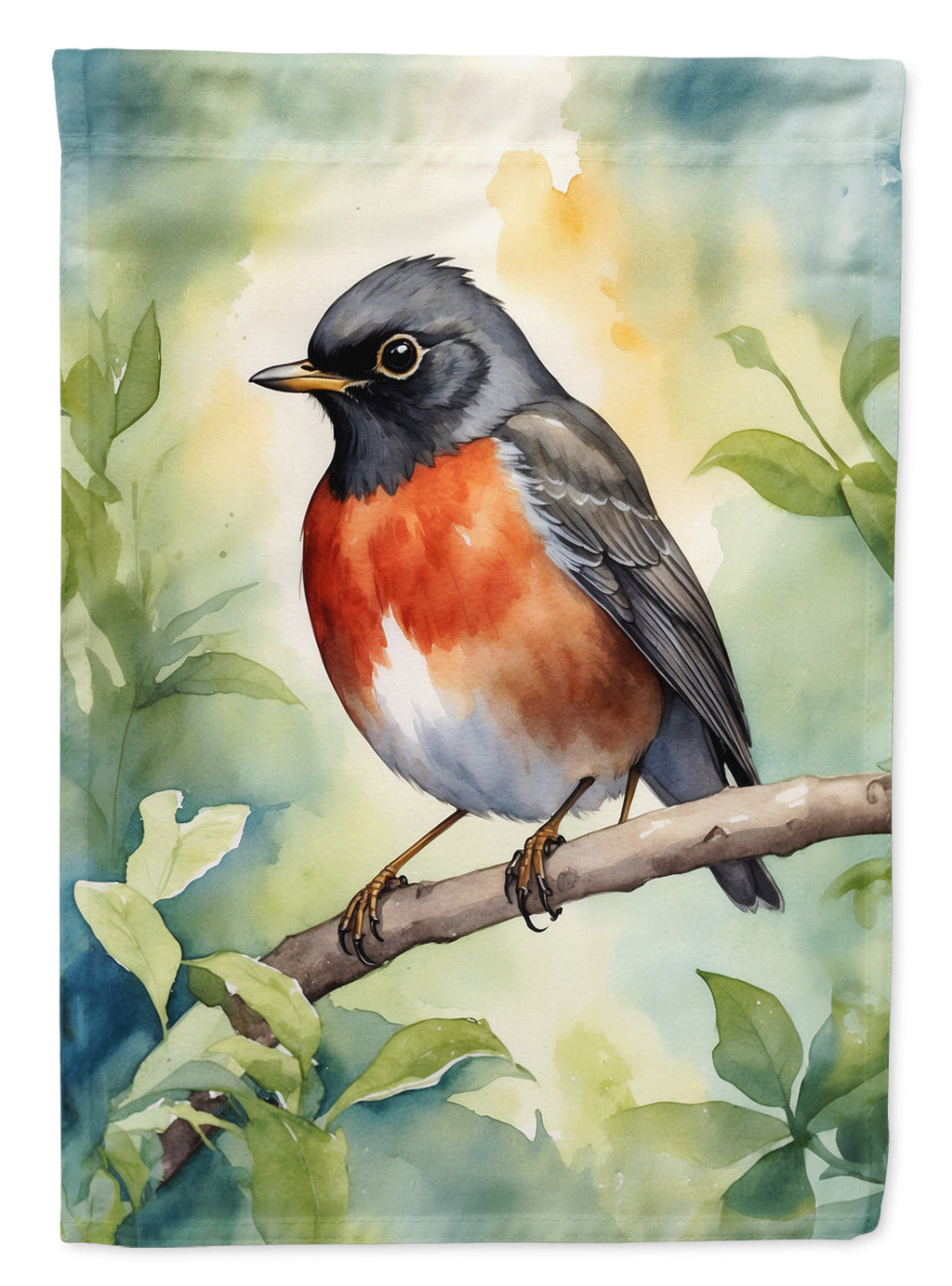 Wisconsin American Robin House Flag 28x40 Porch Sleeve Pole Decorative Outside Yard Banner Artwork Wall Hanging, Polyester
