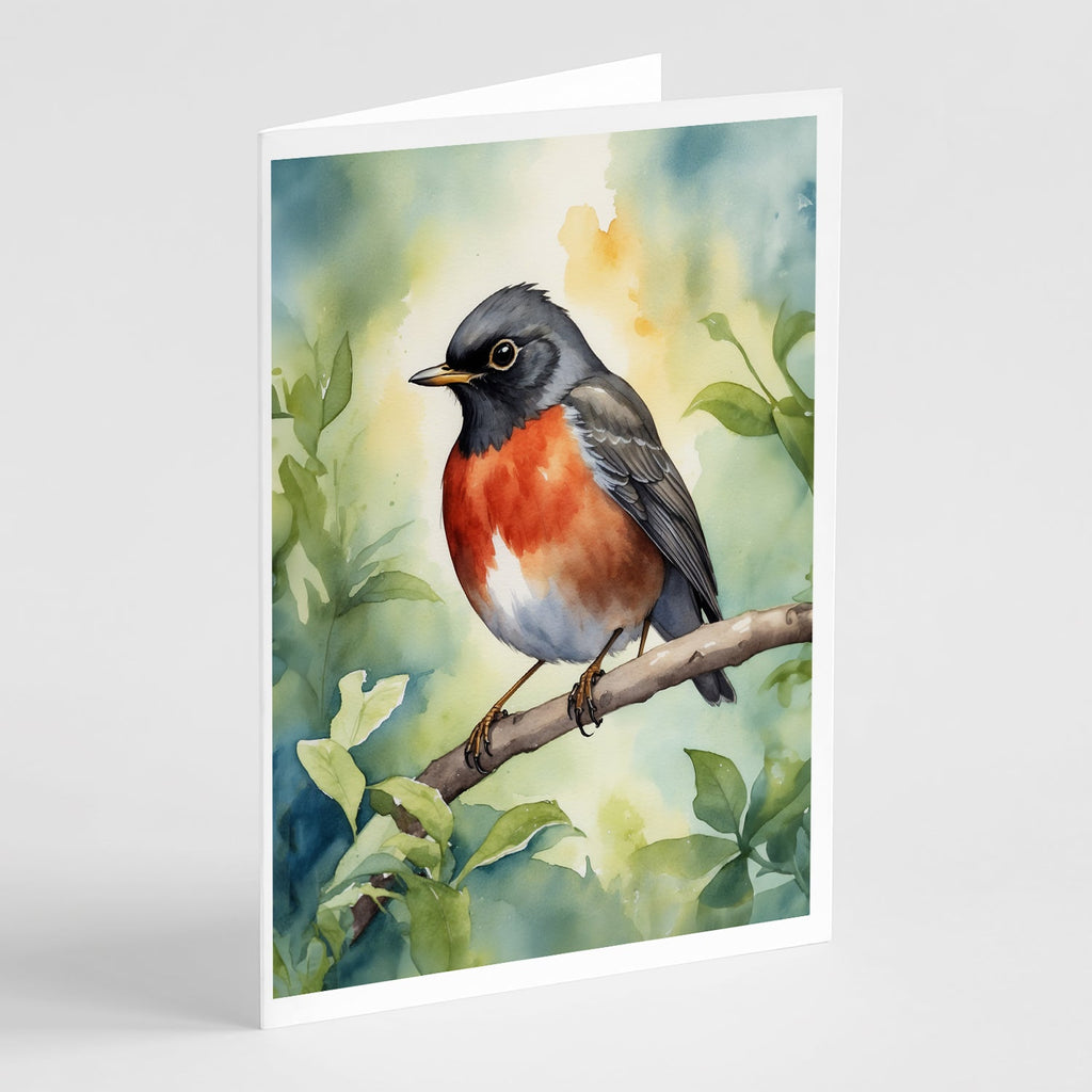 Wisconsin American Robin Greeting Cards Pack of 8 Blank Cards with Envelopes Whimsical A7 Size 5x7