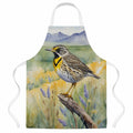 Wyoming Western Meadowlark Apron Cooking Kitchen Server Baking Crafts Gardening for Adult Women Men, Unisex, Large, Multicolor