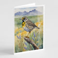 Wyoming Western Meadowlark Greeting Cards Pack of 8 Blank Cards with Envelopes Whimsical A7 Size 5x7