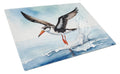 Black Skimmer Cutting Board Tempered Glass Kitchen Cutting Surface, Heat Resistant Chopping, Non-Slip Feet, Food Prep & Serving