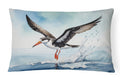 Black Skimmer Decorative Throw Pillow 12x16 Indoor Outdoor Accent Cushion, Fabric Cover with Insert for Sofa, Bed, Porch & Living Room
