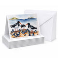 Oystercatchers on Beach Coastal Watercolor Greeting Cards Pack of 8 Blank Cards with Envelopes Whimsical A7 Size 5x7