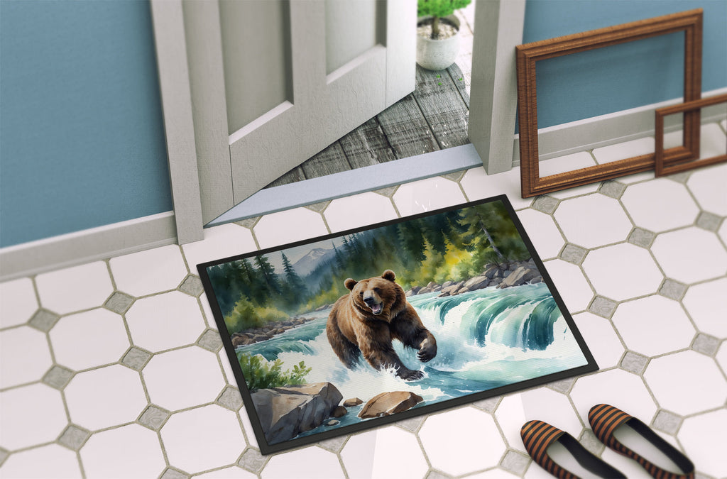 Alaskan Wilderness Grizzly Bear Doormat Indoor Outdoor 24H X 36W Front Door Mat Rugs for Entryway, Non Slip Washable Low Pile,