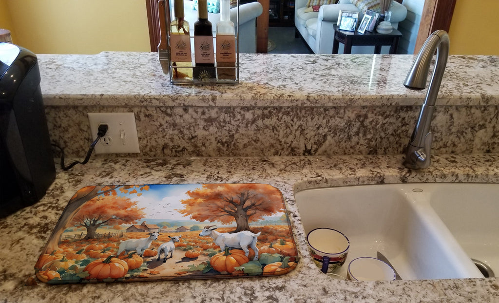Autumn Goats Dish Drying Mat Absorbent Dish Drying Mat Pad for Kitchen Counter Dish Drainer Mat for Countertop, 14 x 21", Multicolor