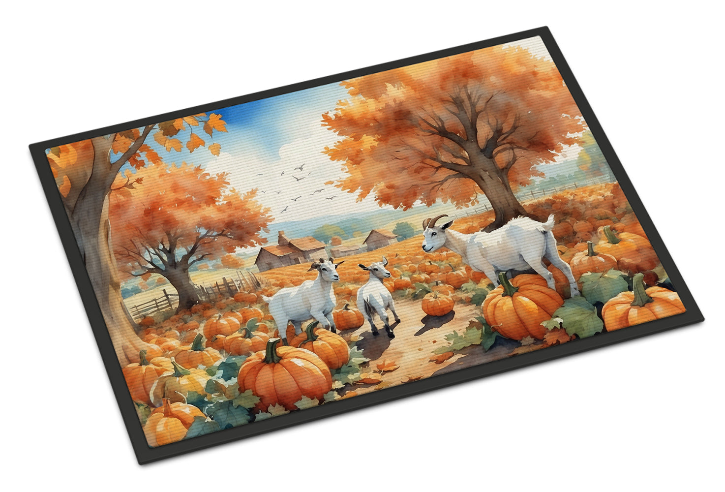 Autumn Goats Doormat Indoor Outdoor 18H X 27W Front Door Mat Rugs for Entryway, Non Slip Washable