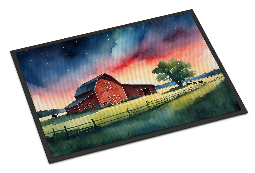Barn at Twilight Doormat Indoor Outdoor 24H X 36W Front Door Mat Rugs for Entryway, Non Slip Washable Low Pile,
