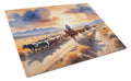Cattle Drive at Sunset Cutting Board Tempered Glass Kitchen Cutting Surface, Heat Resistant Chopping, Non-Slip Feet, Food Prep & Serving