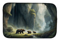 Cave Bears Dish Drying Mat Absorbent Dish Drying Mat Pad for Kitchen Counter Dish Drainer Mat for Countertop, 14 x 21", Multicolor