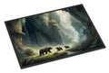 Cave Bears Doormat Indoor Outdoor 24H X 36W Front Door Mat Rugs for Entryway, Non Slip Washable Low Pile,