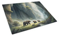 Cave Bears Cutting Board Tempered Glass Kitchen Cutting Surface, Heat Resistant Chopping, Non-Slip Feet, Food Prep & Serving