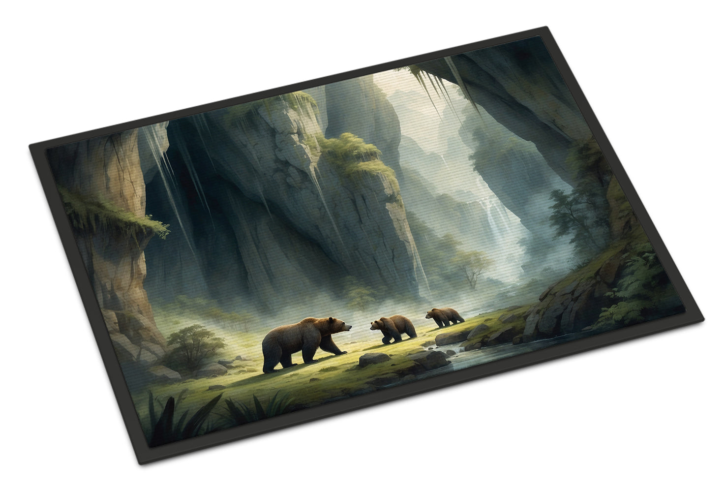 Cave Bears Doormat Indoor Outdoor 18H X 27W Front Door Mat Rugs for Entryway, Non Slip Washable