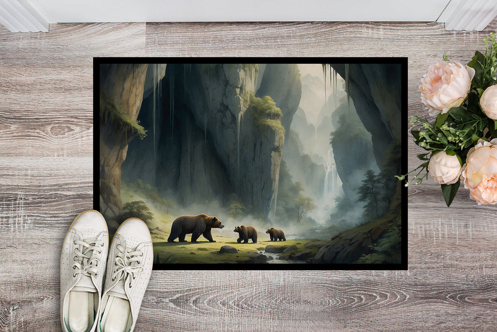 Cave Bears Doormat Indoor Outdoor 18H X 27W Front Door Mat Rugs for Entryway, Non Slip Washable