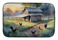 Chicken Coop at Dawn Dish Drying Mat Absorbent Dish Drying Mat Pad for Kitchen Counter Dish Drainer Mat for Countertop, 14 x 21", Multicolor