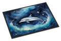Dolphin in a Starry Sea Doormat Indoor Outdoor 18H X 27W Front Door Mat Rugs for Entryway, Non Slip Washable