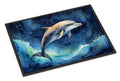 Dolphin in a Starry Sea Doormat Indoor Outdoor 24H X 36W Front Door Mat Rugs for Entryway, Non Slip Washable Low Pile,